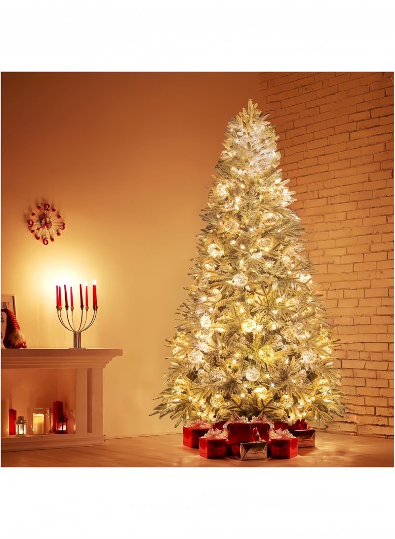 GGEROU Christmas Tree Thick Falling Snow Christmas Tree White Flocking 4FT Xmas Tree PE PVC Material Christmas Tree with 260 Branch Tips and Metal Foldable Stand - Image 3
