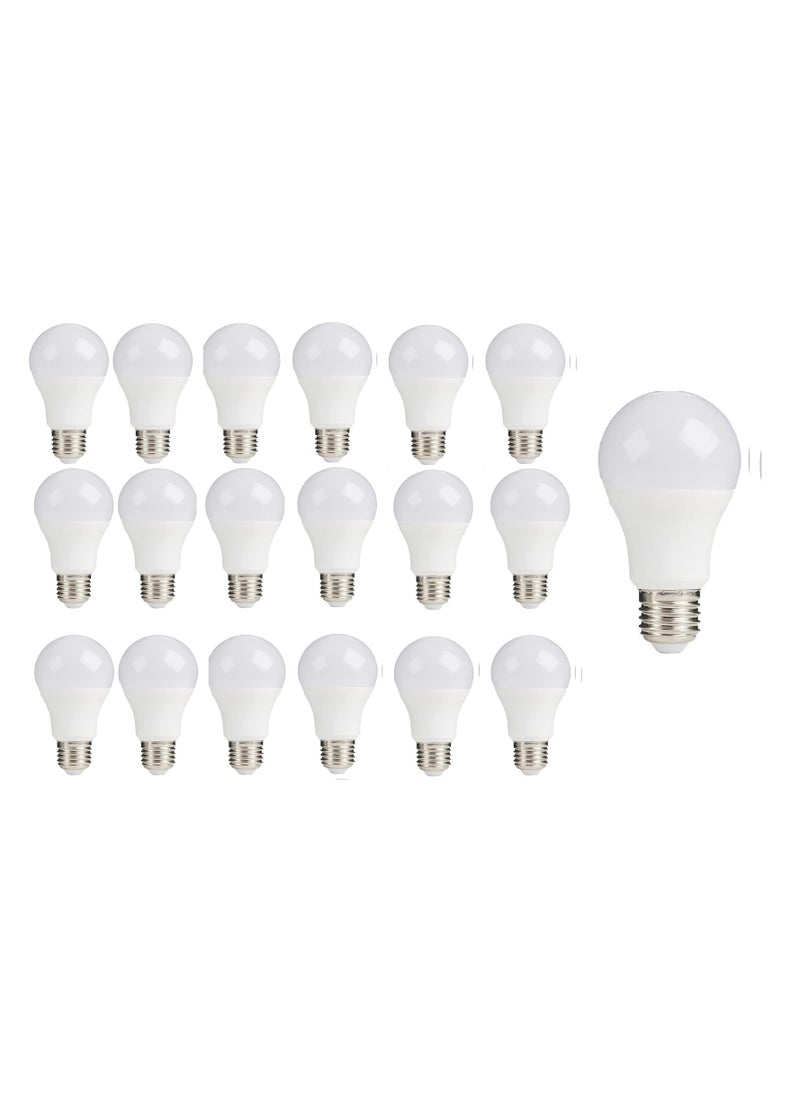 Generic 9 watt LED bulb - E27 screw cap - provides all lighting uses inside the house - (yellow light) (19), 9.0 watts 