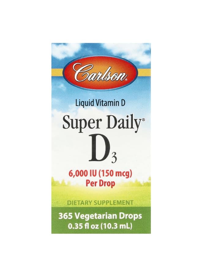Carlson Super Daily® D3, 150 mcg (6,000 IU), 0.35 fl oz (10.3 ml)