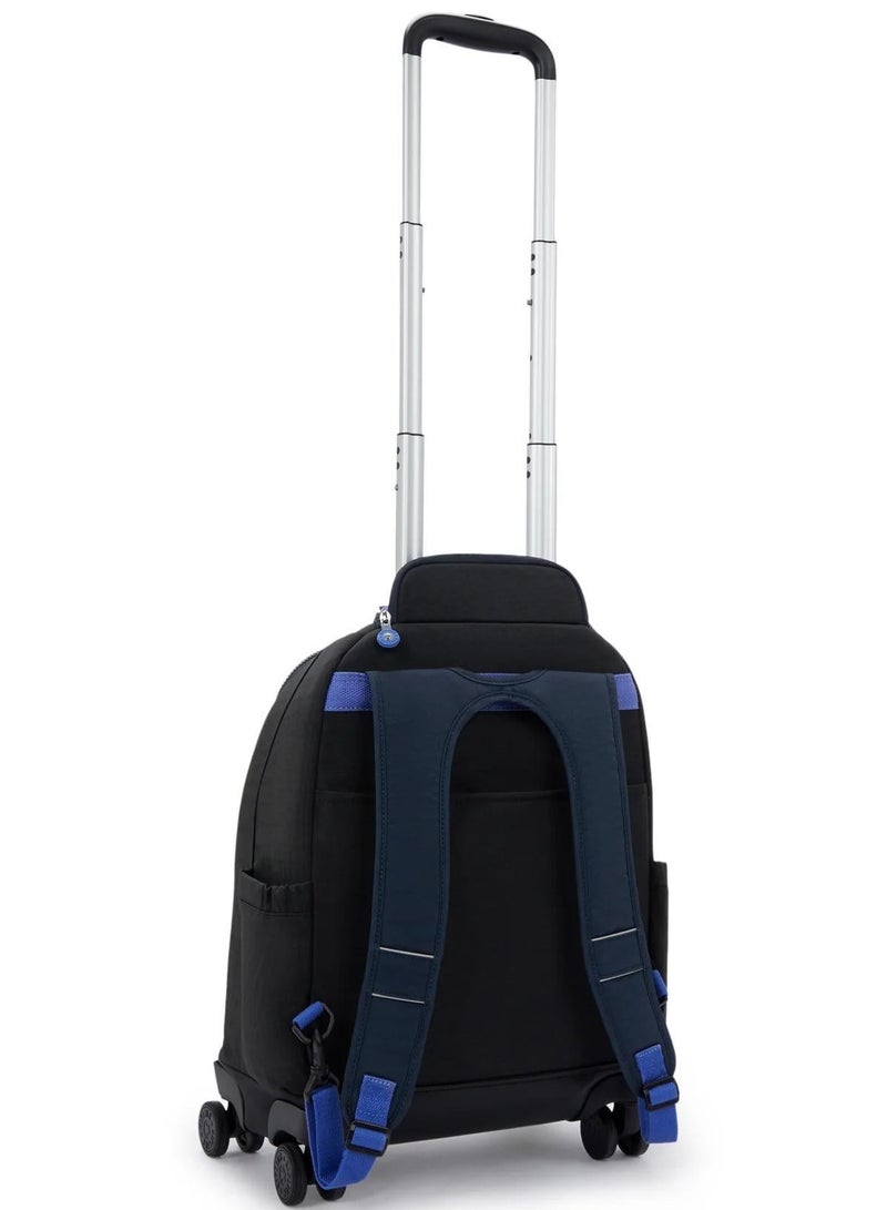 kipling new zea large 4-double wheeled unisex trolley backpack (with laptop compartment) - true block - Image 3