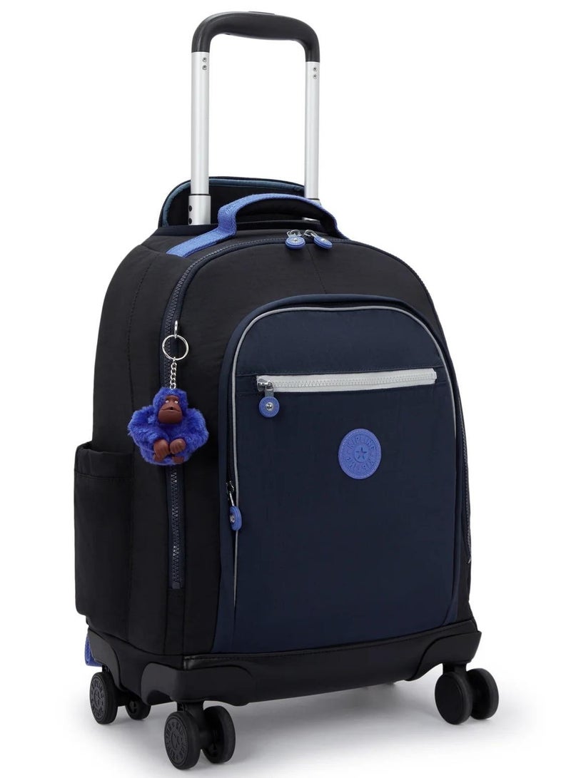 kipling new zea large 4-double wheeled unisex trolley backpack (with laptop compartment) - true block - Image 5