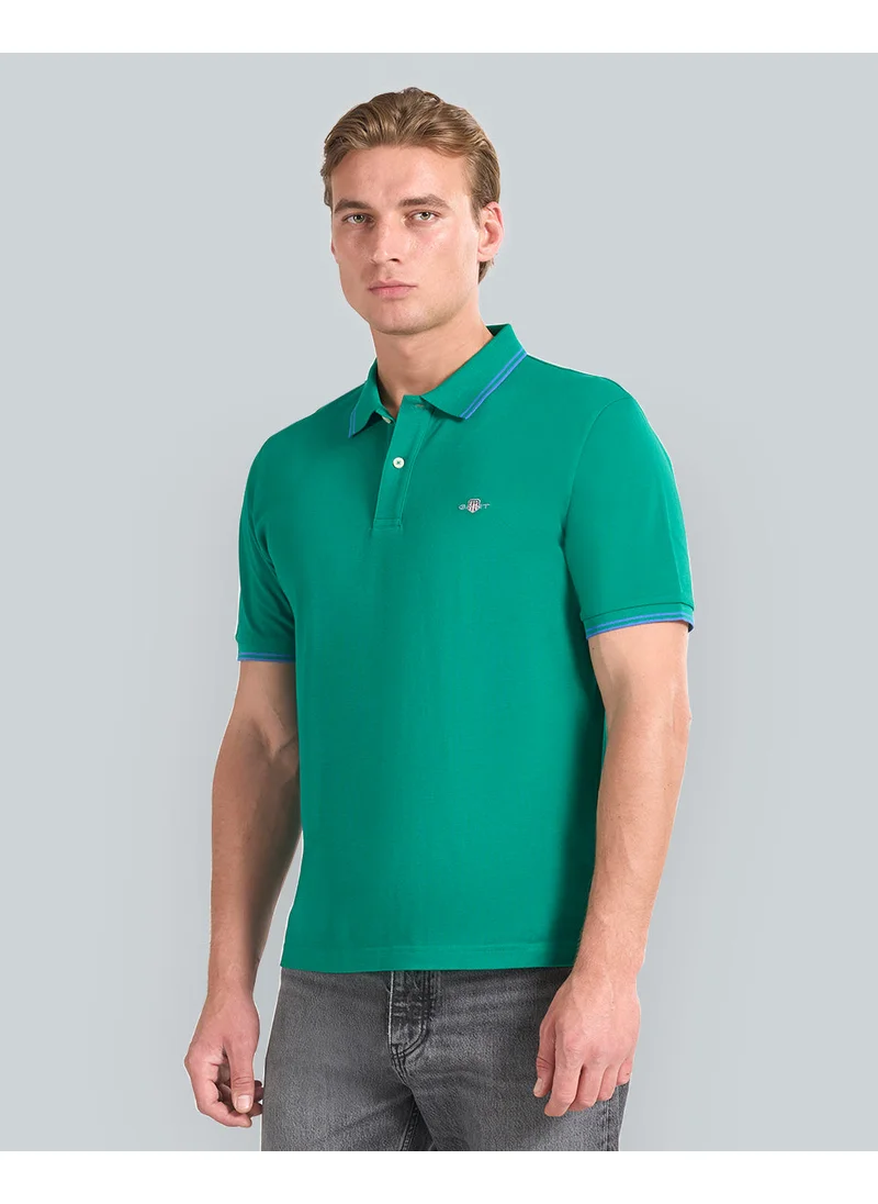 غانت Gant Contrast Tipping Polo For Men (White With Navy Accents)