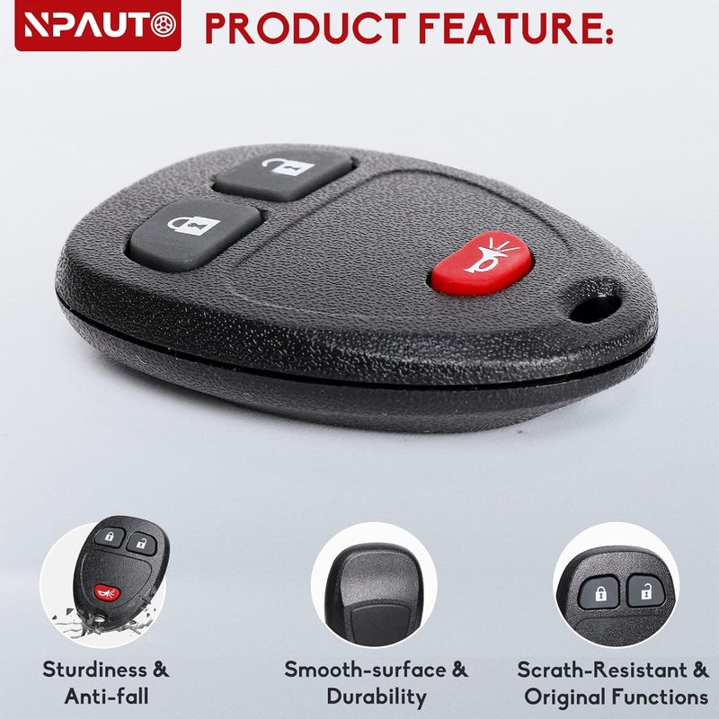 NPAUTO 2Pcs Key Fob with Ignition Key Replacement for Chevy Silverado 1500 2500 Equinox Traverse Tahoe Avalanche Suburban GMC Sierra Acadia Yukon Saturn 2007-2013 Keyless Entry Remote Control,15913420 - Image 4
