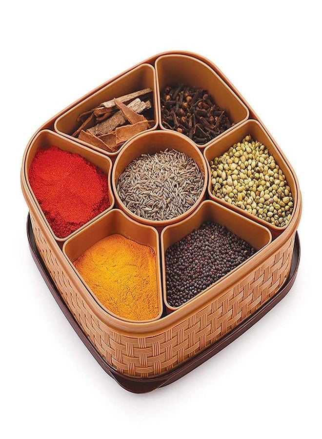 FOXTAIL 7 Section Masala Box with Lid Premium Spice Organizer Container for Efficient Kitchen Storage - Image 1