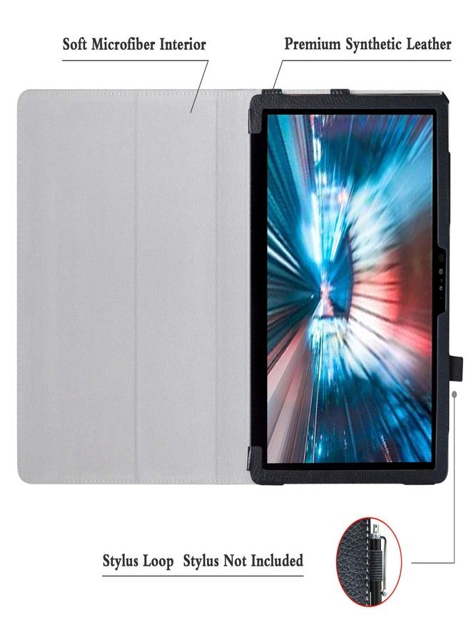 Bige for Dell Latitude 7200 Case, PU Leather Folio 2-Folding Stand Cover for 12.3" 2-in-1 Tablet, Black - Image 3