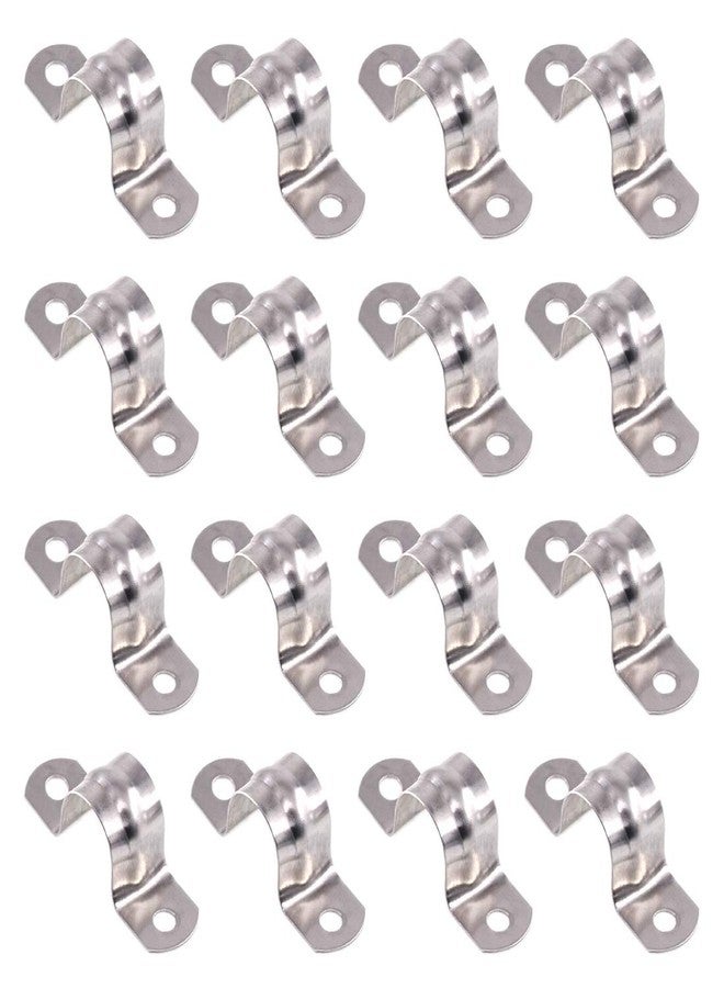 Keadic 30Pcs M20 Two Hole Strap U Bracket Tube Strap Tension Clips Stainless Steel Heavy Duty Rigid Pipe Strap Clamp, for Pipe Fixing - Image 1