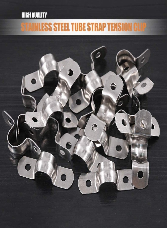 Keadic 30Pcs M20 Two Hole Strap U Bracket Tube Strap Tension Clips Stainless Steel Heavy Duty Rigid Pipe Strap Clamp, for Pipe Fixing - Image 4