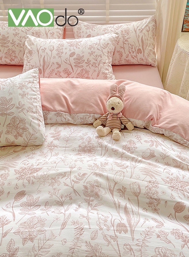 فاو دو مجموعة ملاءات سرير 4 قطع، من الألياف الدقيقة الناعمة - مجموعة لحاف مقاومة للانكماش والبهتان، مجموعة مفروشات سرير صديقة للبشرة، تشمل ملاءة سرير مجهزة وغطاء لحاف ووسادتين مقاس 200*230 سم - Image 2