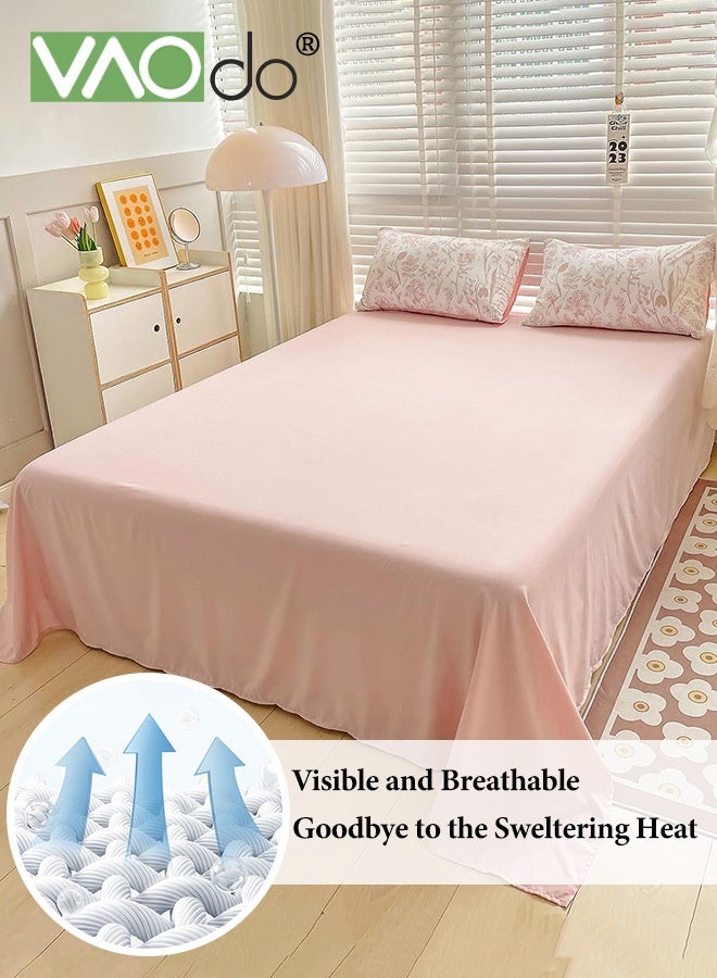 فاو دو مجموعة ملاءات سرير 4 قطع، من الألياف الدقيقة الناعمة - مجموعة لحاف مقاومة للانكماش والبهتان، مجموعة مفروشات سرير صديقة للبشرة، تشمل ملاءة سرير مجهزة وغطاء لحاف ووسادتين مقاس 200*230 سم - Image 3