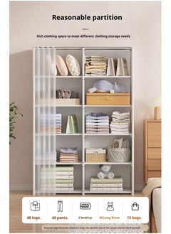 Y&D 5-Layer Dust-Proof Wardrobe Household Simple Storage Cabinet Combination Storage Cabinet Rental Small Wardrobe Storage Rack Simple Bookshelf With Curtains Dust-Proof Bookshelf Storage Cabinet  - Image 3