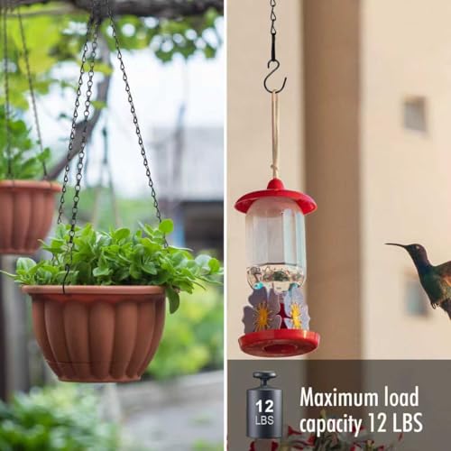 RIFNY 20 Inch Chain for Hanging Plants, Black Small Plant Chains for Hanging Baskets Kits with Hooks for Bird Feeders Planters Billboards Lanterns Wind Chimes Ornaments Outdoor Indoor Use (10 PCS) - Image 2