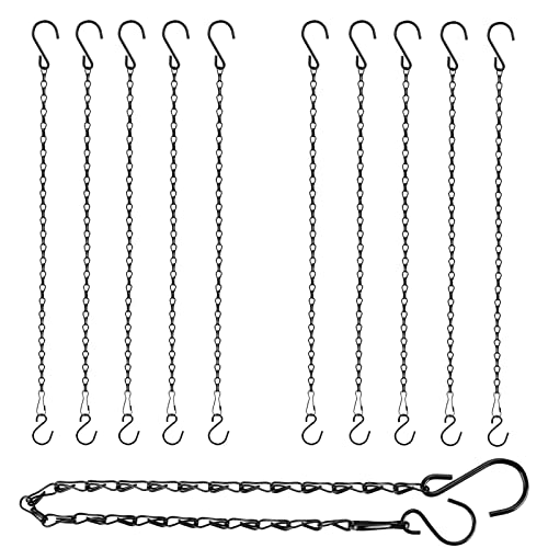 RIFNY 20 Inch Chain for Hanging Plants, Black Small Plant Chains for Hanging Baskets Kits with Hooks for Bird Feeders Planters Billboards Lanterns Wind Chimes Ornaments Outdoor Indoor Use (10 PCS) - Image 1