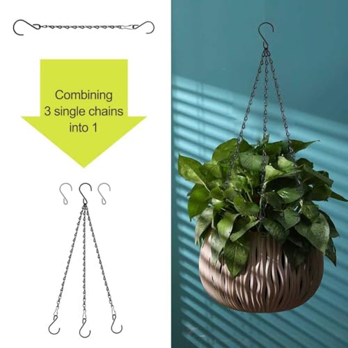 RIFNY 20 Inch Chain for Hanging Plants, Black Small Plant Chains for Hanging Baskets Kits with Hooks for Bird Feeders Planters Billboards Lanterns Wind Chimes Ornaments Outdoor Indoor Use (10 PCS) - Image 4