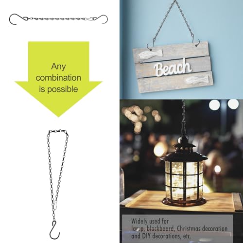 RIFNY 20 Inch Chain for Hanging Plants, Black Small Plant Chains for Hanging Baskets Kits with Hooks for Bird Feeders Planters Billboards Lanterns Wind Chimes Ornaments Outdoor Indoor Use (10 PCS) - Image 3