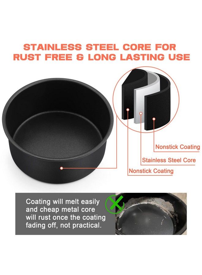 TeamFar Cake Pan 6’’ X 2.75’’ Coated Birthday Wedding Cake Pan Round Baking Pans With Stainless Steel Core & Nonstick Coating Toxic Free Oven Safe & Antimelt Deep Straight Side Set Of 2 - Image 4