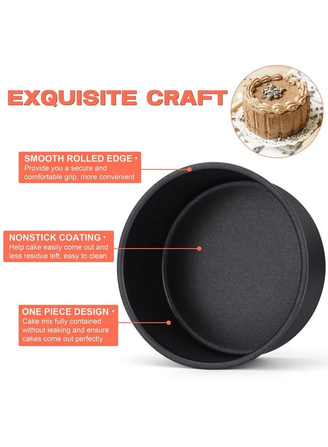 TeamFar Cake Pan 6’’ X 2.75’’ Coated Birthday Wedding Cake Pan Round Baking Pans With Stainless Steel Core & Nonstick Coating Toxic Free Oven Safe & Antimelt Deep Straight Side Set Of 2 - Image 5