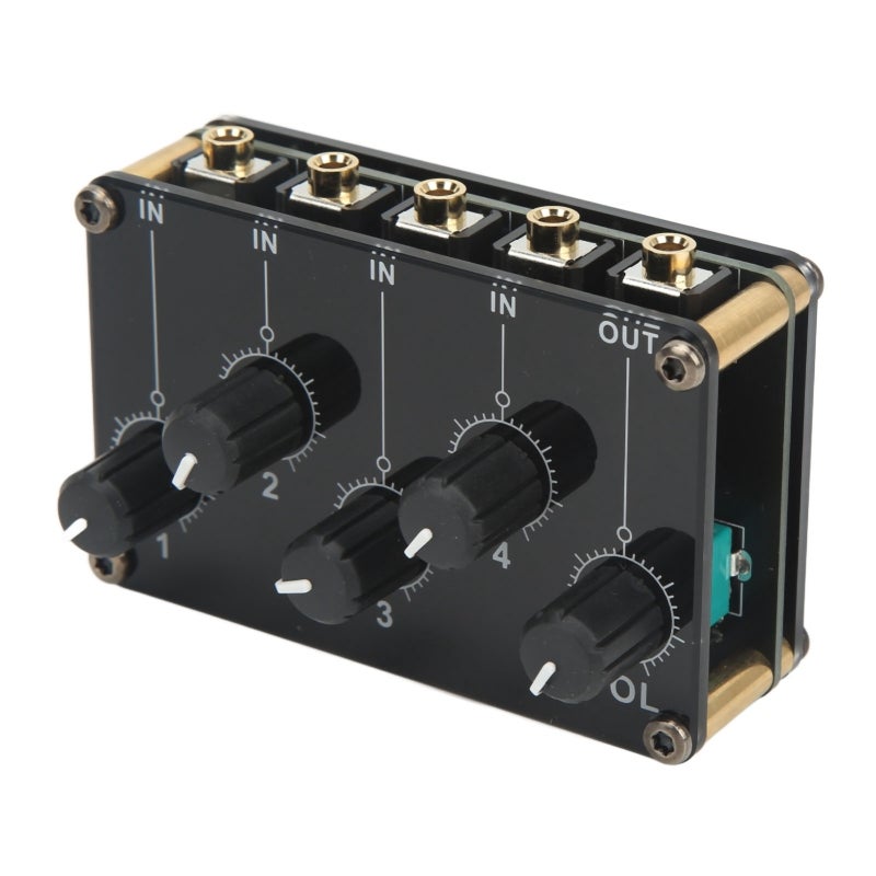 Audio Mixer 4 Input 1 Output Mini Sound Board Console Portable Passive Stereo Audio Mixer - Image 2