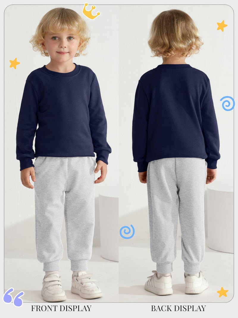 HXP 4 Pack Toddler Boys Sweatpants Pure Cotton Toddler Sweatpants Boys Kids Joggers Pants with Pocket Drawstring - Image 2