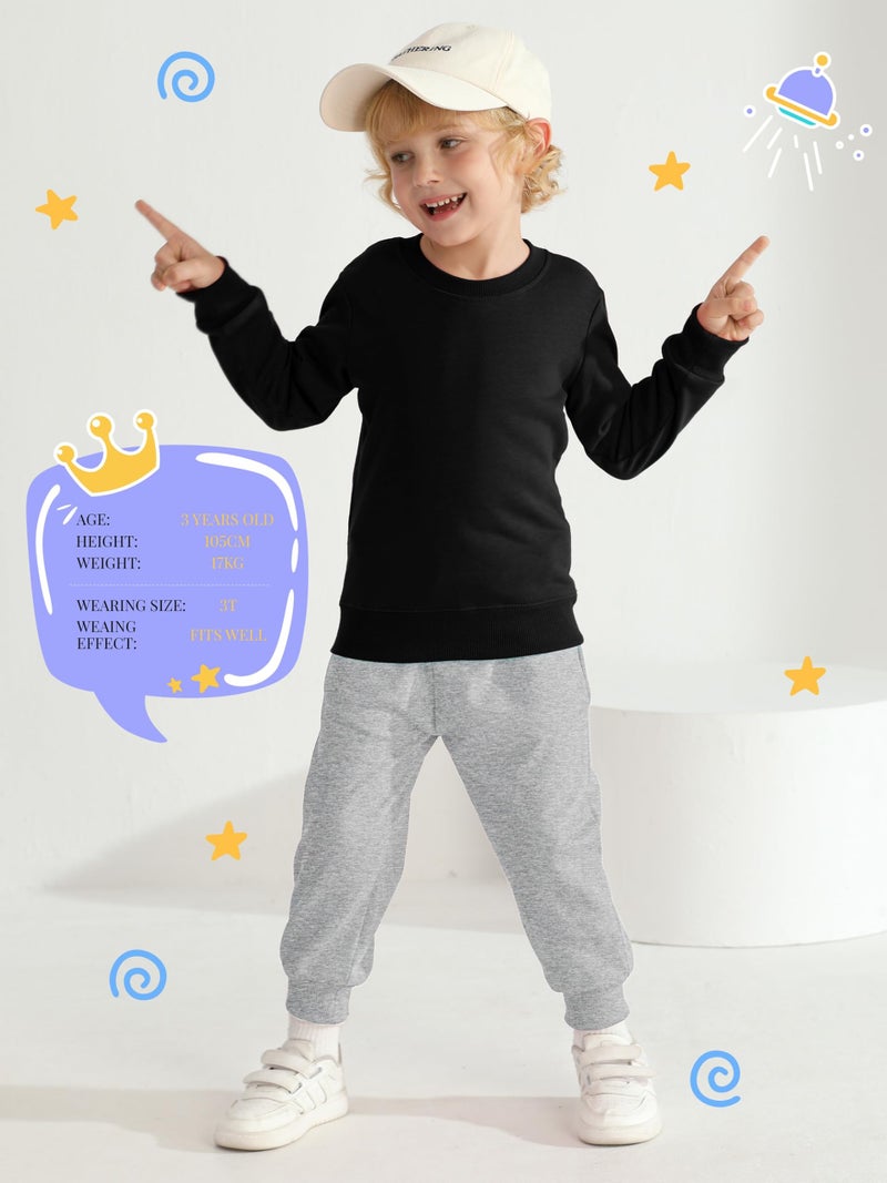 HXP 4 Pack Toddler Boys Sweatpants Pure Cotton Toddler Sweatpants Boys Kids Joggers Pants with Pocket Drawstring - Image 5