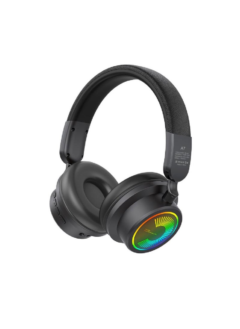 Kisonli Kisonli A7 Active Noise Headphones Bluetooth Earphones Wireless Portable Headset- Black  - Image 1
