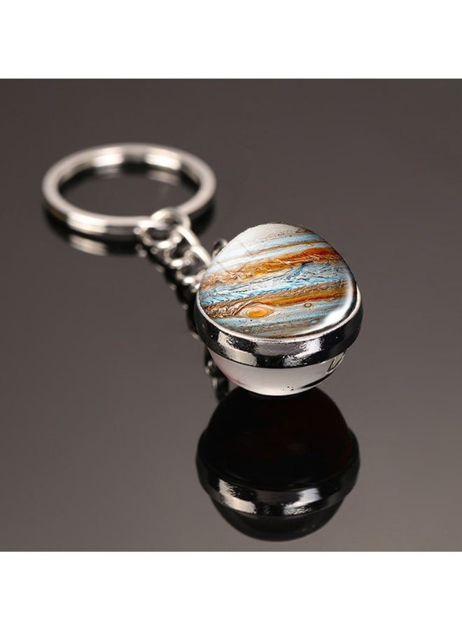 Solar System Glass Ball Key Chain
