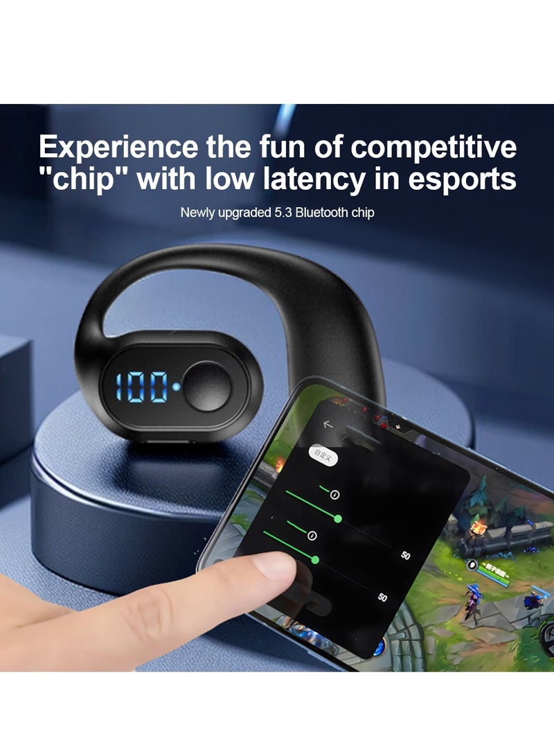 AROAQ TWS Wireless Ear Hook Earphone, Hifi Stereo Noise Reduction Headset, Comfortable Waterproof Bluetooth Earbuds, Strong Durable Headphones For Gym Workout Running, (Black) - Image 2