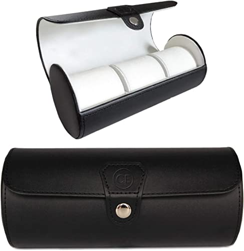 Case Elegance Travel Watch Case Roll Organizer for Men | Vegan Faux Leather Watch Display Case | Watch Display, Storage & Holder | Watch Case for Men's Watch Collection | Watch Holder for Men | Black - Image 2
