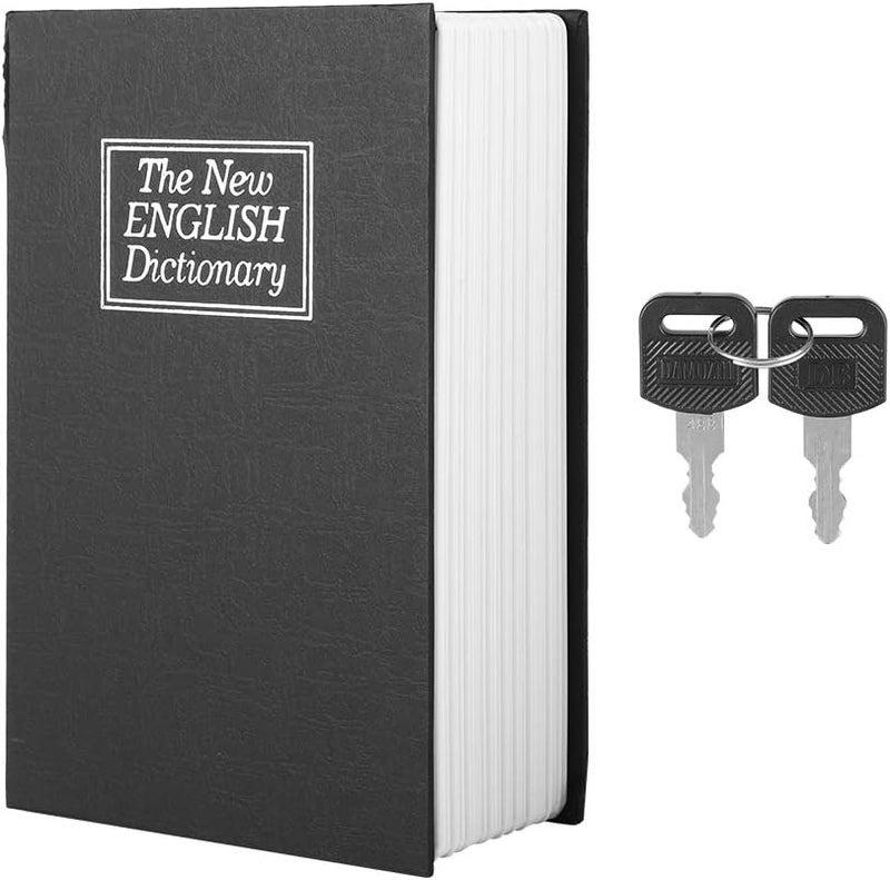 klarako Book Safe With Key Lock, Black English Dictionary Safe Box Dictionary Diversion Book Safe Portable Metal Safe Box Secret Book Hidden Safe Jewelry Collection Storage Case With 2 Keys - Image 1