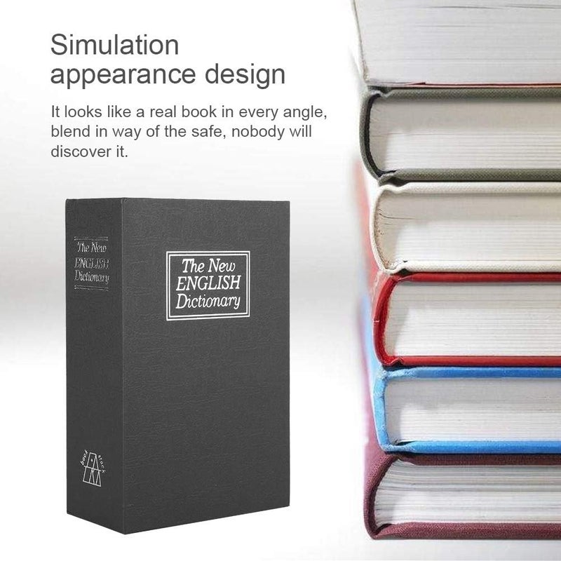 klarako Book Safe With Key Lock, Black English Dictionary Safe Box Dictionary Diversion Book Safe Portable Metal Safe Box Secret Book Hidden Safe Jewelry Collection Storage Case With 2 Keys - Image 3