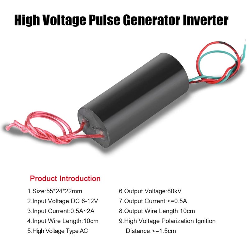 Walfront 80kV High Voltage Pulse Generator Inverter Super Arc Pulse Ignition Power Module Step Up Inverter High Voltage Transformer 6-12V, WALFRONTNYA7KQH2RO - Image 3
