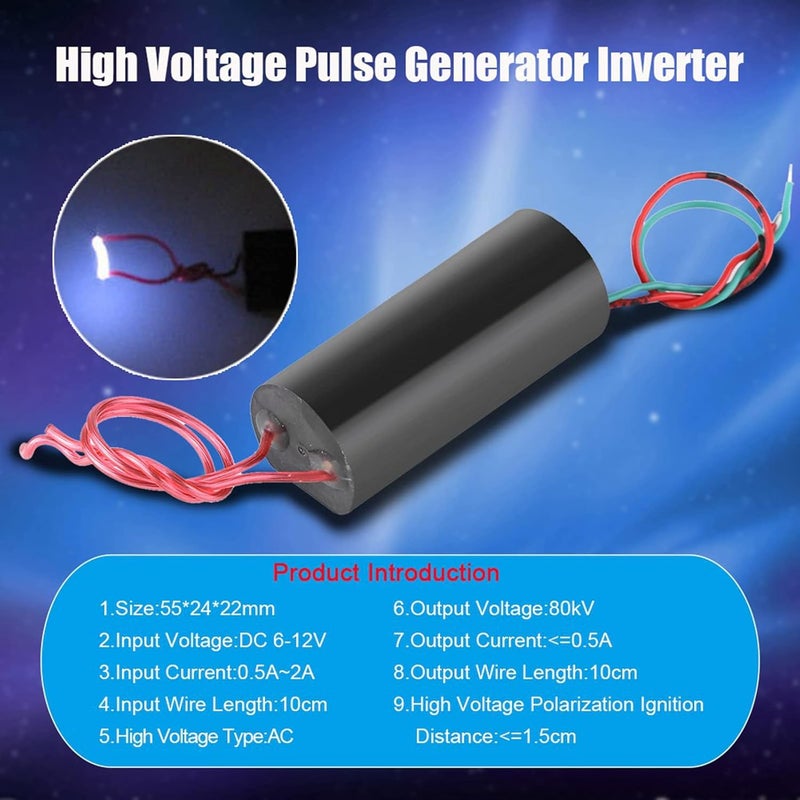 Walfront 80kV High Voltage Pulse Generator Inverter Super Arc Pulse Ignition Power Module Step Up Inverter High Voltage Transformer 6-12V, WALFRONTNYA7KQH2RO - Image 5