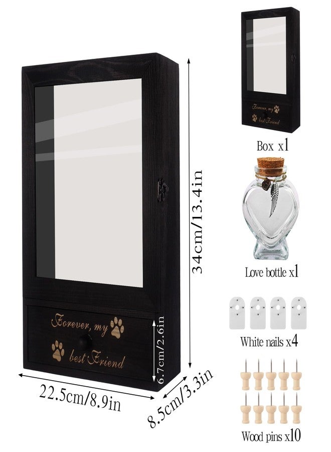 Dmnnlp Pet Memorial Shadow Box, 8.9"x13.4" Pet Memorial Picture Frame Display Case with Deep Drawer, Includes a Remembrance Bottle, Wall-Mountable Display Case for Dog/Cat Loss Sympathy Gifts - Image 2