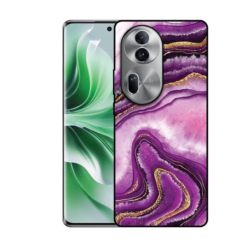 EYE CATCH Printed Protective Case Cover For Oppo Reno 11-  Pink Marble Texture - Image 1