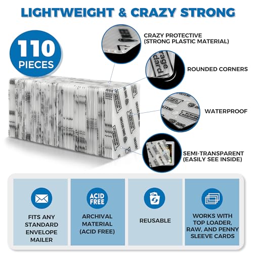 Storage Standard Trading Card Shipping Protectors - Premium Ultra Strong Plastic Inserts - 110 Pack - 3.5'' x 4.5'' - Image 3