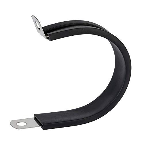ISPINNER 12 Pack 1.5 Inch Rubber Cushioned Stainless Steel Cable Clamp, Hose Clamp, Pipe Clamp (1-1/2 Inch) - Image 1