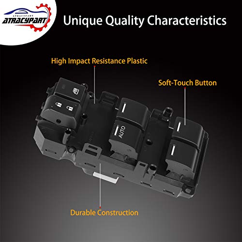 ATRACYPART Master Power Window Switch Front Left Driver Side | for 2008-2012 Honda Accord | Replaces# 35750-TB0-H01, 35750-TBD-H13, 35750-TA0-A02 - Image 4