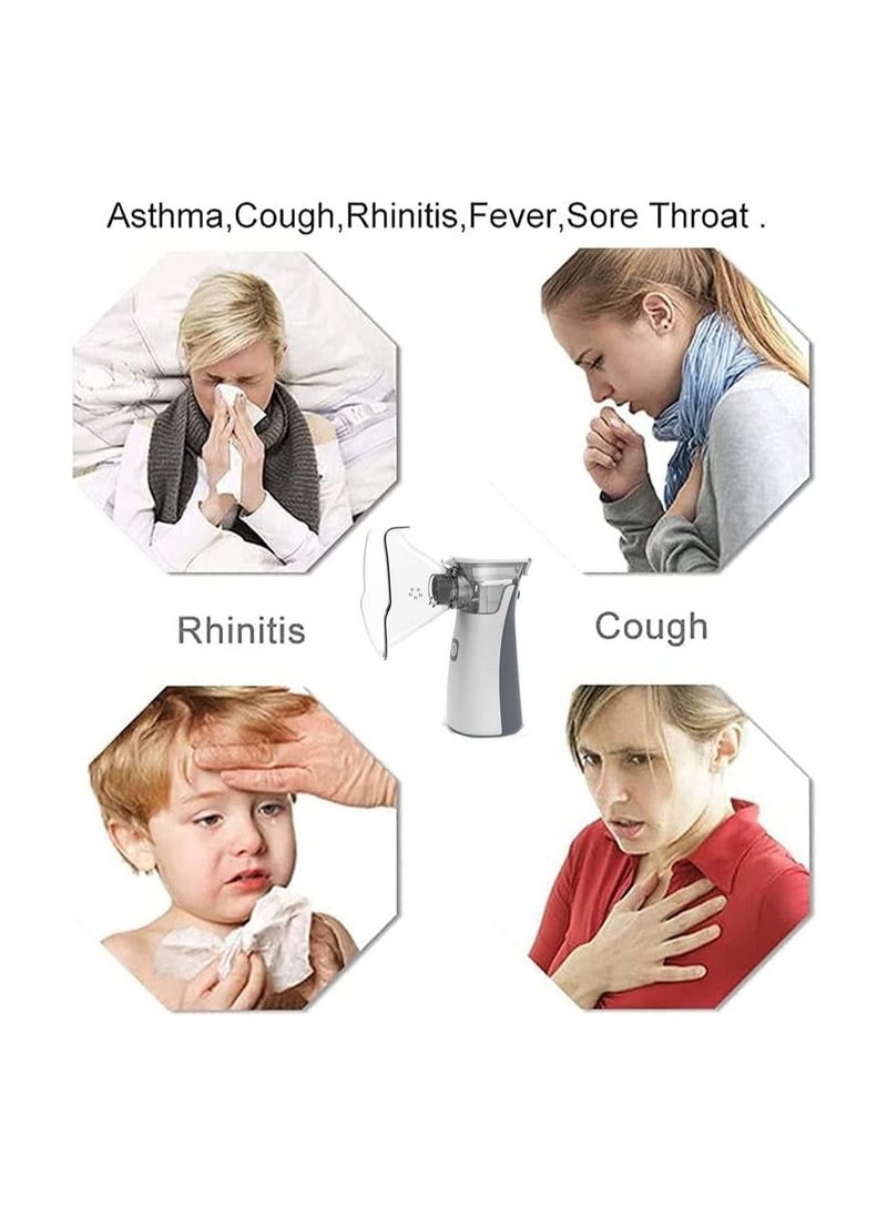 Auto Nebulizer, 2 Mode Ultrasonic Humidifier, Inhaler Mesh Nebulizer Ultrasonic Mesh Inhaler with USB Cable, 2 Speed Nebulizer, Face Masks with Adult and Children Masks, and Mouthpiece Nebulizer