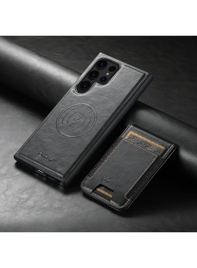 Suteni Case For Samsung Galaxy S23 Ultra 5G H17 Oil Eax Leather MagSafe Detachable Wallet Phone Case - Image 2