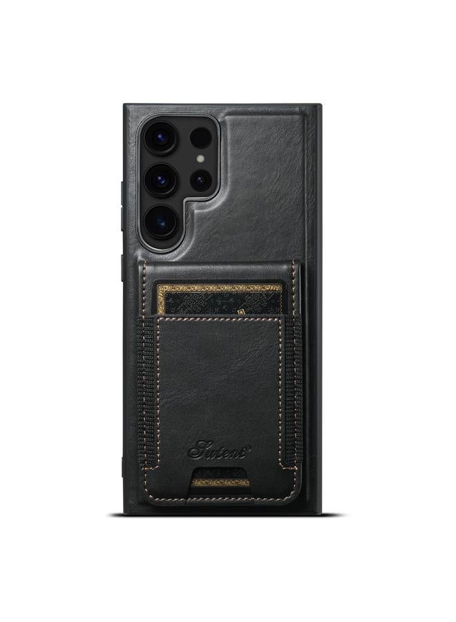 Suteni Case For Samsung Galaxy S23 Ultra 5G H17 Oil Eax Leather MagSafe Detachable Wallet Phone Case - Image 1