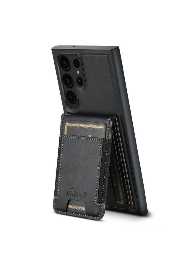 Suteni Case For Samsung Galaxy S23 Ultra 5G H17 Oil Eax Leather MagSafe Detachable Wallet Phone Case - Image 3