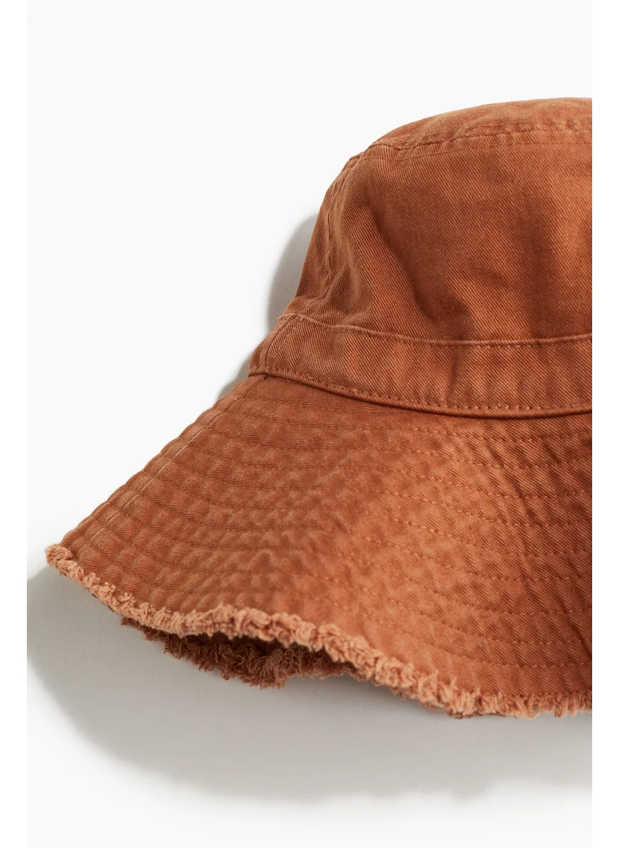 H&M Frayed-Edge Cotton Bucket Hat