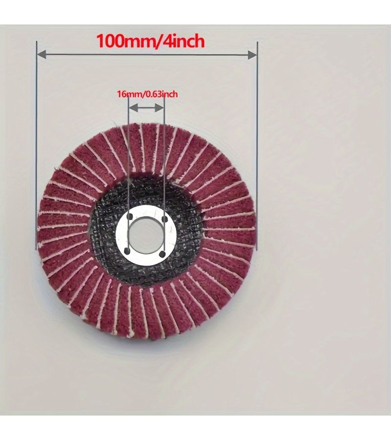 4pcs Nylon Fiber Flip Metal Polishing Wheels 4 Inch Abrasive Discs for Deburring Rust Removal on Complex Surfaces Welding Wheel Polishing Kit Mixed Package - Image 2