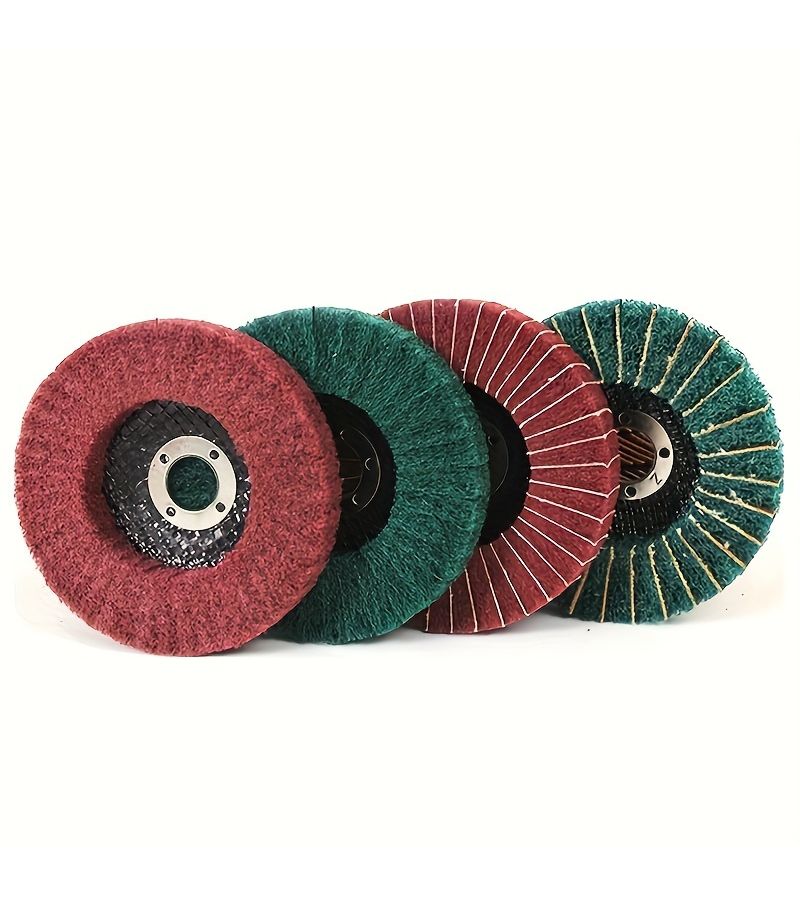 4pcs Nylon Fiber Flip Metal Polishing Wheels 4 Inch Abrasive Discs for Deburring Rust Removal on Complex Surfaces Welding Wheel Polishing Kit Mixed Package - Image 3
