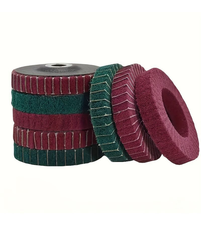 4pcs Nylon Fiber Flip Metal Polishing Wheels 4 Inch Abrasive Discs for Deburring Rust Removal on Complex Surfaces Welding Wheel Polishing Kit Mixed Package - Image 1
