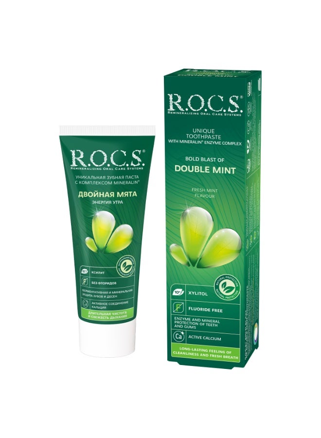 Rocs Toothpaste R.O.C.S. Double Mint, 74 g - Image 1
