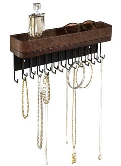 J JACKCUBE DESIGN JACKCUBE DESIGN Necklace Holder Wall Hanging Jewelry Organizer Bracelet, Earrings, Rings with 25 Hooks(Brown/16.4 x 2.9 x 4.9 inches) - :MK124A  - Image 1