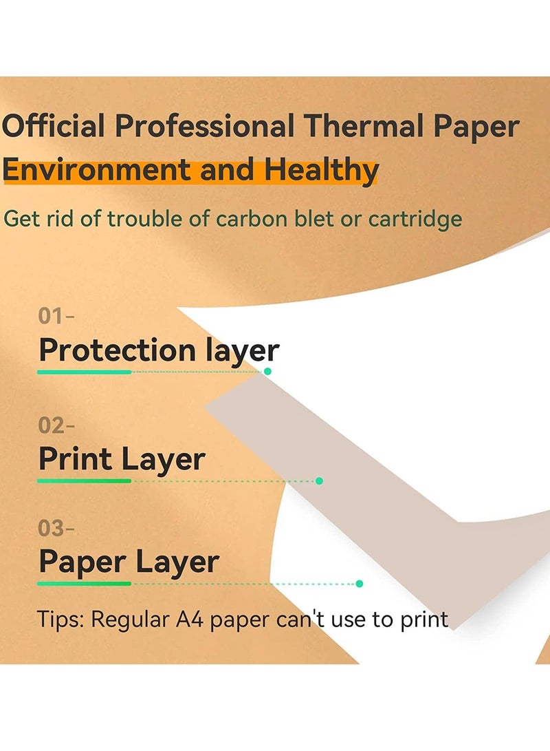 PeriPage Riitek Peripage A4 Thermal Paper Roll for Printing Label Tag, Sticker, Note, Memo, Receipt (Non-Sticky Thermal Paper, 210 x 297 mm - 200 A4 Sheet) - Image 2
