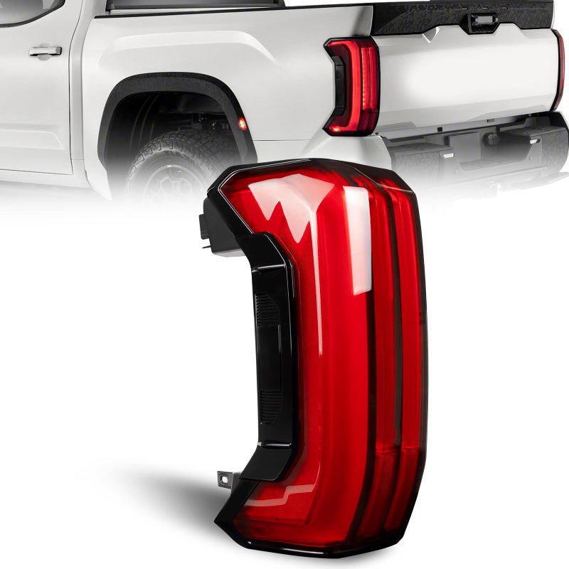LED Tail Light Assembly Compatible with 2022 2023 2024 Toyota Tundra 3PIN Non Sequential Rear Lamp Brake Taillights Without Tailgate Switch Replacement 815600C130 Left Driver Side