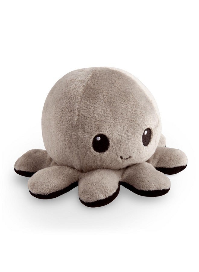 TeeTurtle - The Original Reversible Octopus Plushie - Black + Gray - Cute Sensory Fidget Stuffed Animals That Show Your Mood - Image 1