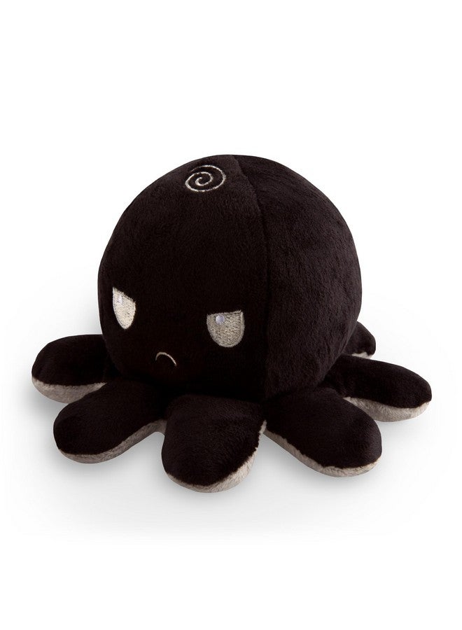 TeeTurtle - The Original Reversible Octopus Plushie - Black + Gray - Cute Sensory Fidget Stuffed Animals That Show Your Mood - Image 2